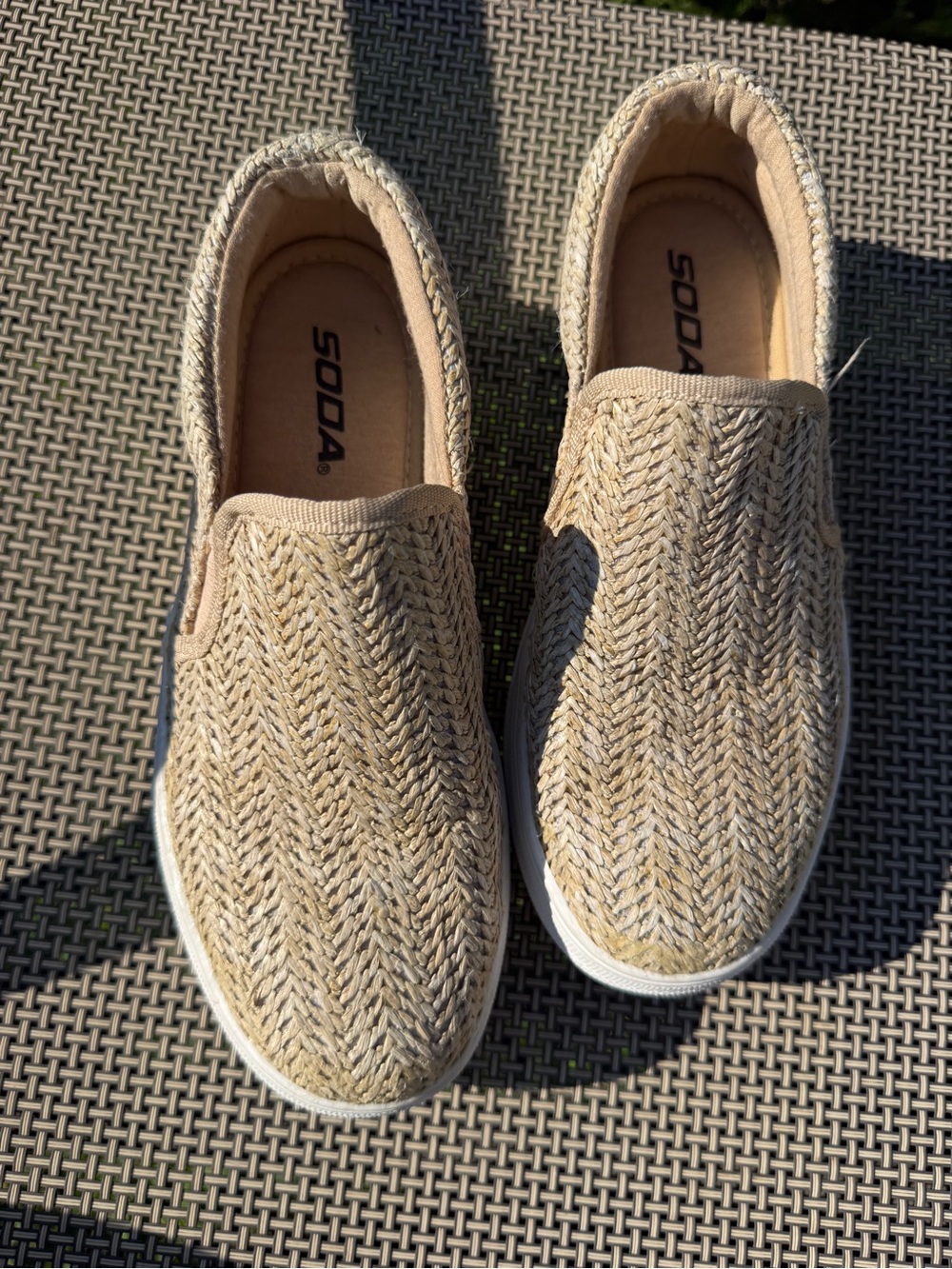 Soda Woven Slip-On Sneakers in Natural Tan